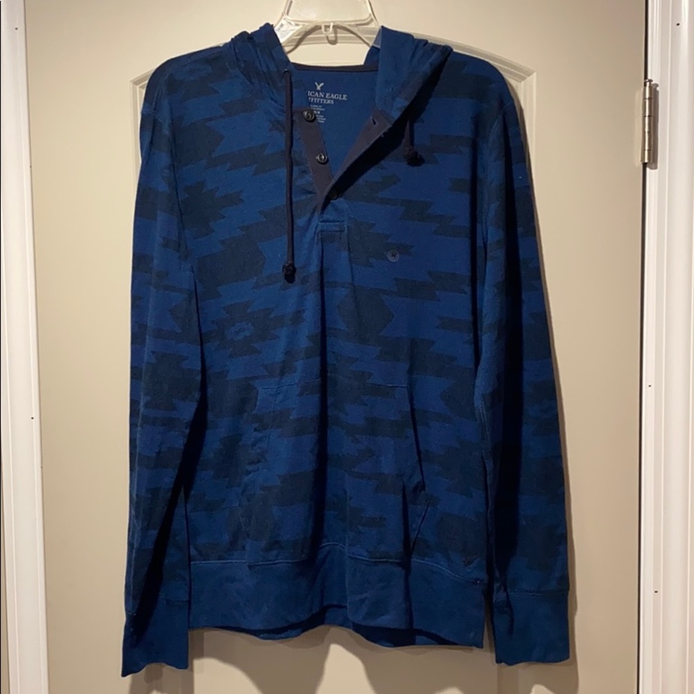 American Eagle Mens Hoodie Half Button Shirt NWOT